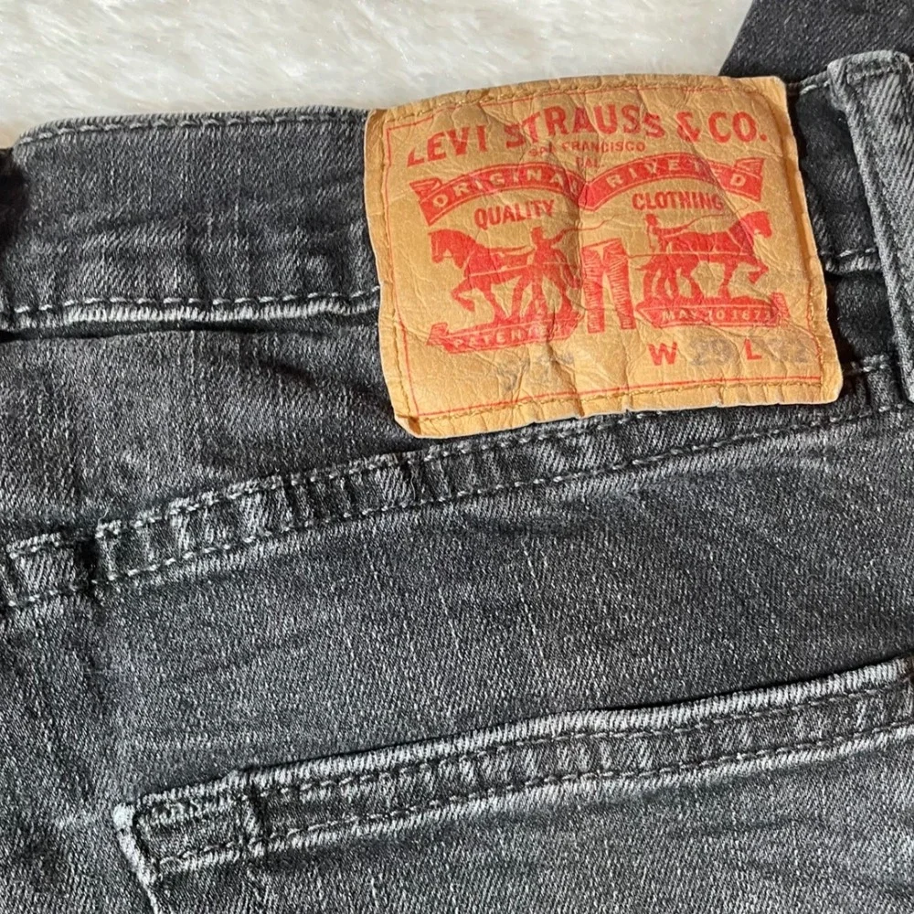 Levis 512 Slim Tapper Jeans 29x32 Faded Black‎ Denim Mid Rise Stretch Slim